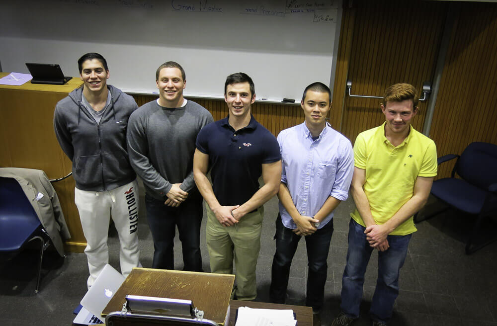 The SUNY-Geneseo Colony EC: Matthew Keyes (GT), Daniel Silverstein (GM), John Otruba (GP), Vincent Xiao (GS), and Will Roberts (GMC)