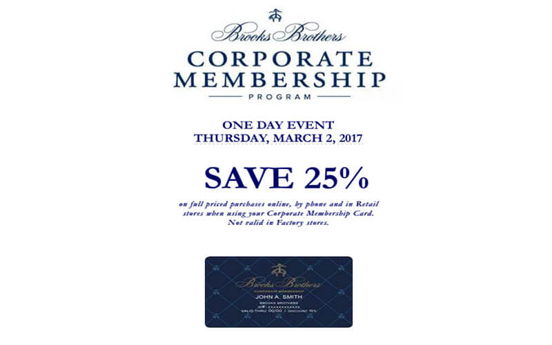 Upcoming Brooks Brothers One Day Event – 3/2/2017
