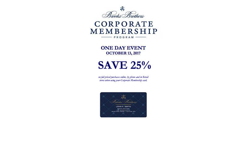 Upcoming Brooks Brothers One Day Event – October 13, 2017