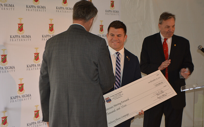 Kappa Sigma presents $50,000 check to Veterans Moving Forward at 3rd annual Champions' Weekend