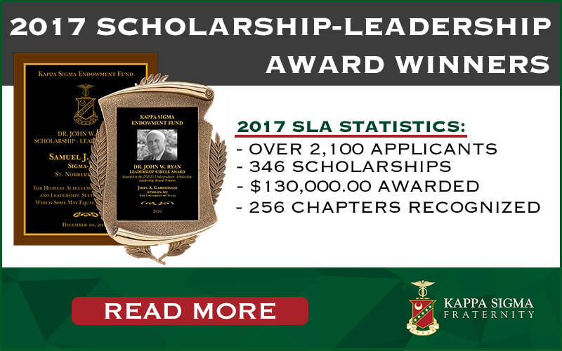 Kappa Sigma Endowment Fund – Announces 2017 Scholarship-Leadership Award Winners