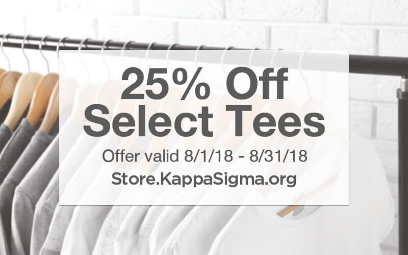 August Special Offer From The Official Kappa Sigma Online Store!