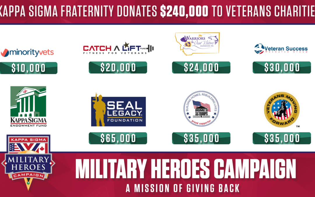 Kappa Sigma Fraternity Donates $240,000 to Veterans Charities